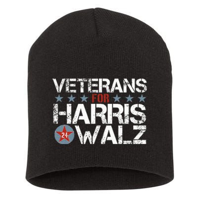 Veterans For Kamala Harris Tim Walz 2024 Vets Us Flag Kamala Short Acrylic Beanie