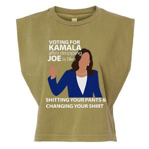 Voting For Kamala After Dropping Joe Is Like Shitting Garment-Dyed Women's Muscle Tee