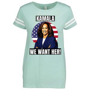 Vote For Kamala Harris 2024we Want Her For President Enza Ladies Jersey Football T-Shirt