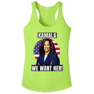 Vote For Kamala Harris 2024we Want Her For President Ladies PosiCharge Competitor Racerback Tank