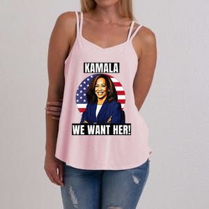 Vote For Kamala Harris 2024we Want Her For President Women's Strappy Tank