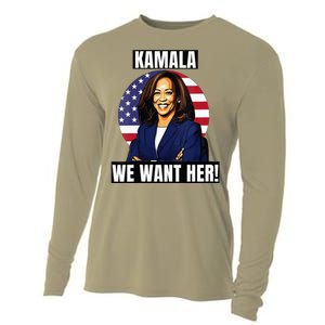 Vote For Kamala Harris 2024we Want Her For President Cooling Performance Long Sleeve Crew