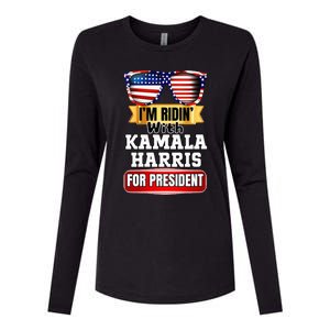 Vote For Kamala Harris 2024 President Election Campaign Womens Cotton Relaxed Long Sleeve T-Shirt