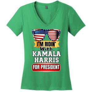 Vote For Kamala Harris 2024 President Election Campaign Women's V-Neck T-Shirt