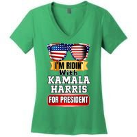 Vote For Kamala Harris 2024 President Election Campaign Women's V-Neck T-Shirt