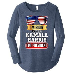 Vote For Kamala Harris 2024 President Election Campaign Women's Perfect Tri Tunic Long Sleeve Shirt