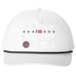 Veterans For Kamala Harris Tim Walz 2024 Vets Us Flag Kamala Snapback Five-Panel Rope Hat