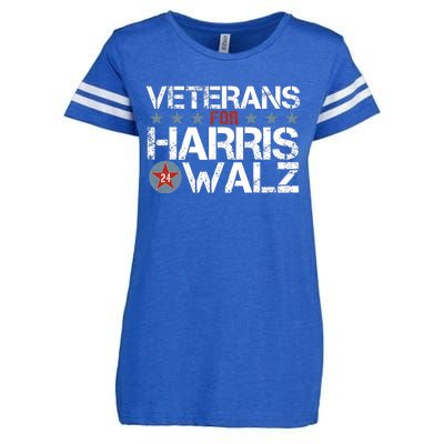 Veterans For Kamala Harris Tim Walz 2024 Vets Us Flag Kamala Enza Ladies Jersey Football T-Shirt