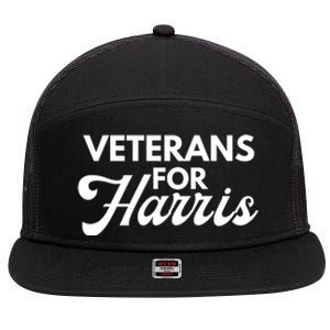 Veterans For Kamala Harris 2024 Election 7 Panel Mesh Trucker Snapback Hat