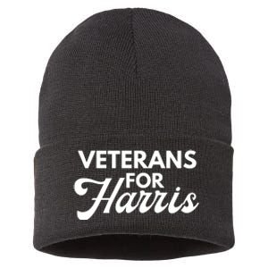 Veterans For Kamala Harris 2024 Election Sustainable Knit Beanie