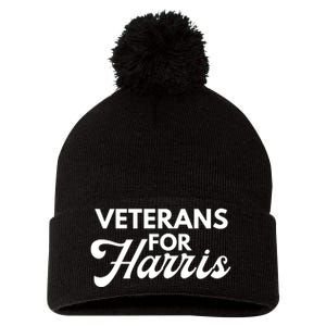 Veterans For Kamala Harris 2024 Election Pom Pom 12in Knit Beanie