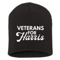 Veterans For Kamala Harris 2024 Election Short Acrylic Beanie