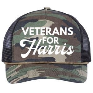 Veterans For Kamala Harris 2024 Election Retro Rope Trucker Hat Cap