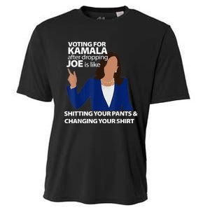 Voting For Kamala After Dropping Joe Is Like Shitting Cooling Performance Crew T-Shirt