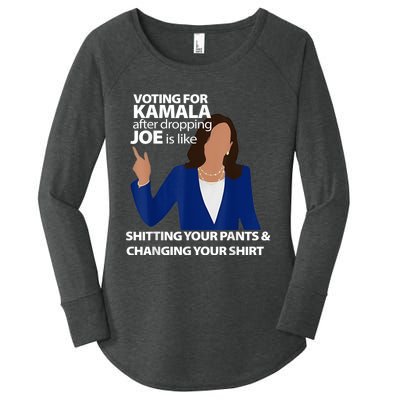 Voting For Kamala After Dropping Joe Is Like Shitting Women's Perfect Tri Tunic Long Sleeve Shirt