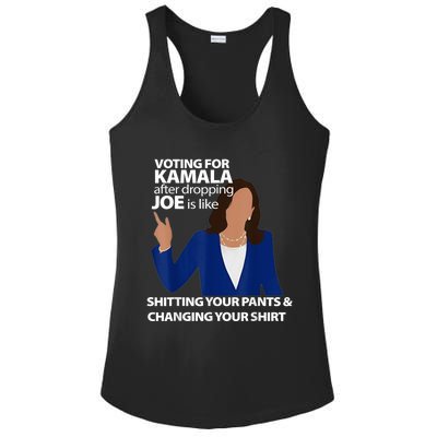 Voting For Kamala After Dropping Joe Is Like Shitting Ladies PosiCharge Competitor Racerback Tank