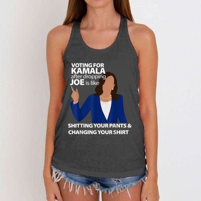 Voting For Kamala After Dropping Joe Is Like Shitting Women's Knotted Racerback Tank