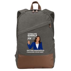 Voting For Kamala After Dropping Joe Is Like Shitting Cotton Canvas Backpack