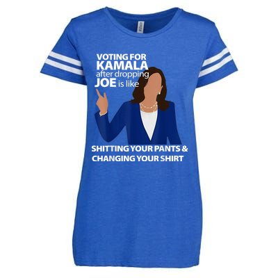 Voting For Kamala After Dropping Joe Is Like Shitting Enza Ladies Jersey Football T-Shirt