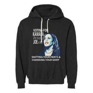 Voting For Kamala After Dropping Joe Is Like Shitting Garment-Dyed Fleece Hoodie