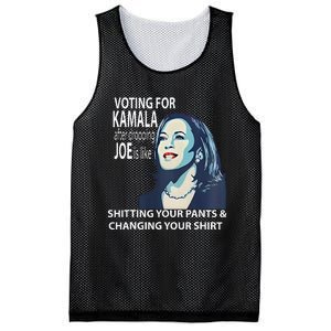 Voting For Kamala After Dropping Joe Is Like Shitting Mesh Reversible Basketball Jersey Tank