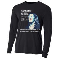 Voting For Kamala After Dropping Joe Is Like Shitting Cooling Performance Long Sleeve Crew