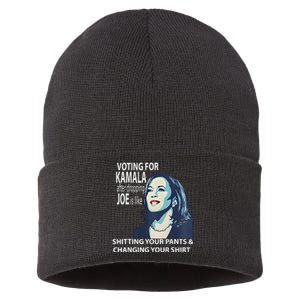 Voting For Kamala After Dropping Joe Is Like Shitting Sustainable Knit Beanie