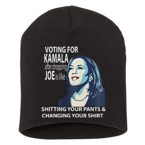 Voting For Kamala After Dropping Joe Is Like Shitting Short Acrylic Beanie