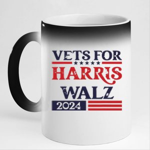 Vets For Kamala Harris Tim Walz Veterans For Harris 11oz Black Color Changing Mug