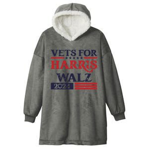 Vets For Kamala Harris Tim Walz Veterans For Harris Hooded Wearable Blanket