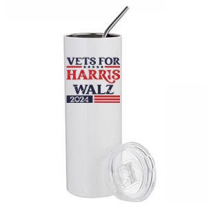 Vets For Kamala Harris Tim Walz Veterans For Harris Stainless Steel Tumbler