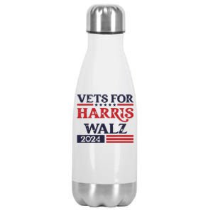 Vets For Kamala Harris Tim Walz Veterans For Harris Stainless Steel Insulated Water Bottle