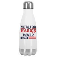 Vets For Kamala Harris Tim Walz Veterans For Harris Stainless Steel Insulated Water Bottle