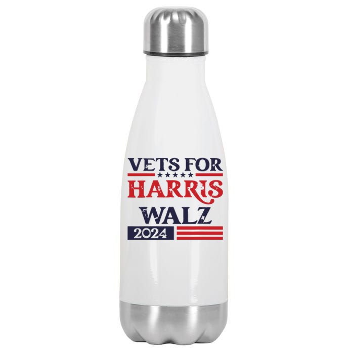 Vets For Kamala Harris Tim Walz Veterans For Harris Stainless Steel Insulated Water Bottle