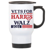 Vets For Kamala Harris Tim Walz Veterans For Harris Stainless Steel Travel Mug