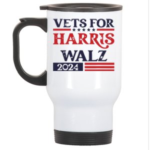 Vets For Kamala Harris Tim Walz Veterans For Harris Stainless Steel Travel Mug