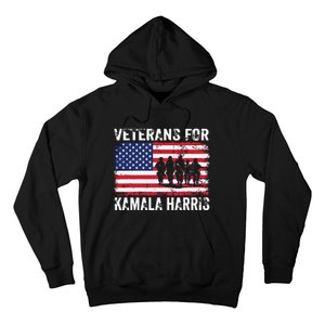 Veterans For Kamala Harris 2024 Election Usa Flag Military Hoodie