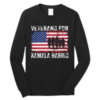 Veterans For Kamala Harris 2024 Election Usa Flag Military Long Sleeve Shirt