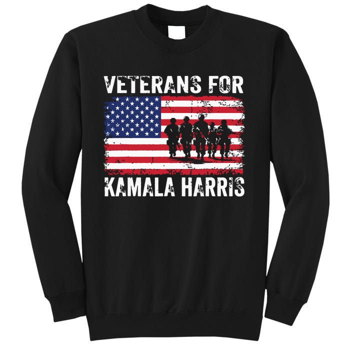 Veterans For Kamala Harris 2024 Election Usa Flag Military Sweatshirt