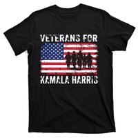 Veterans For Kamala Harris 2024 Election Usa Flag Military T-Shirt