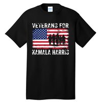 Veterans For Kamala Harris 2024 Election Usa Flag Military Tall T-Shirt