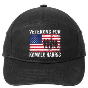 Veterans For Kamala Harris 2024 Election Usa Flag Military 7-Panel Snapback Hat