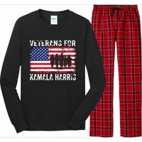 Veterans For Kamala Harris 2024 Election Usa Flag Military Long Sleeve Pajama Set