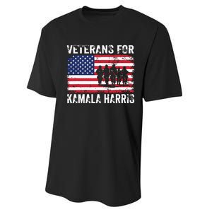 Veterans For Kamala Harris 2024 Election Usa Flag Military Performance Sprint T-Shirt