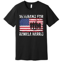 Veterans For Kamala Harris 2024 Election Usa Flag Military Premium T-Shirt