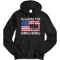 Veterans For Kamala Harris 2024 Election Usa Flag Military Tie Dye Hoodie