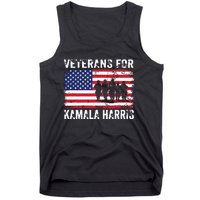 Veterans For Kamala Harris 2024 Election Usa Flag Military Tank Top