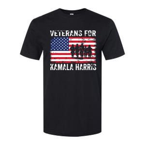 Veterans For Kamala Harris 2024 Election Usa Flag Military Softstyle CVC T-Shirt