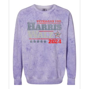 Veterans For Kamala Harris Tim Walz 2024 Colorblast Crewneck Sweatshirt