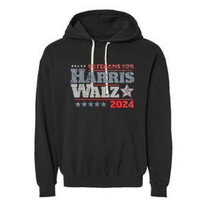 Veterans For Kamala Harris Tim Walz 2024 Garment-Dyed Fleece Hoodie